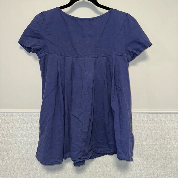 Forever 21 boho embroidered Mexican style oversized blouse blue & multicolored M - Picture 4 of 7